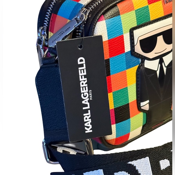 Karl Lagerfeld Paris NWT Colorful Maybelle Checkered Camera Bag (P214) - Picture 2 of 6
